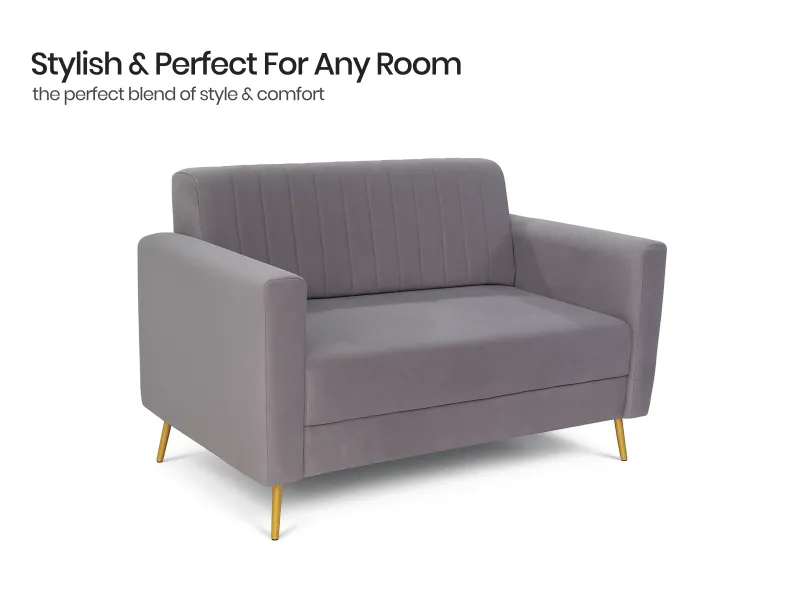 Tulip Upholstered Sofa Set Grey Color